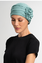 The Blossom Softie in Blue Sage headwear