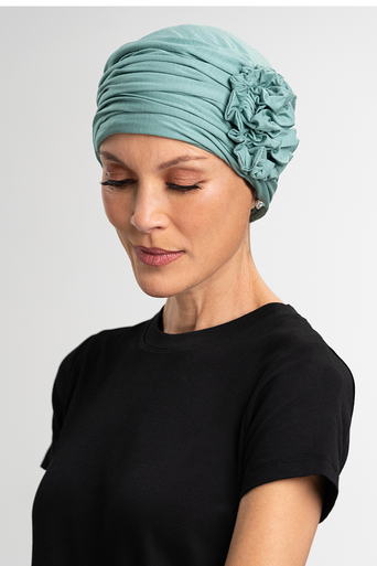 The Blossom Softie in Blue Sage headwear