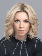 ELEGANCE by ELLEN WILLE in CHAMPAGNE ROOTED 22.16.25 | Light Neutral Blonde and Medium Blonde with Lightest Golden Blonde Blend and Shaded Roots *Image has been styled