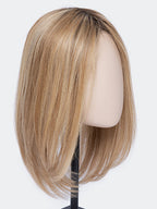 FAMOUS by ELLEN WILLE in LIGHT BERNSTEIN ROOTED 12.26.27 | Lightest Brown, Medium Golden Blonde, and Dark Strawberry Blonde with shaded roots