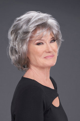 Hillary grey wig side