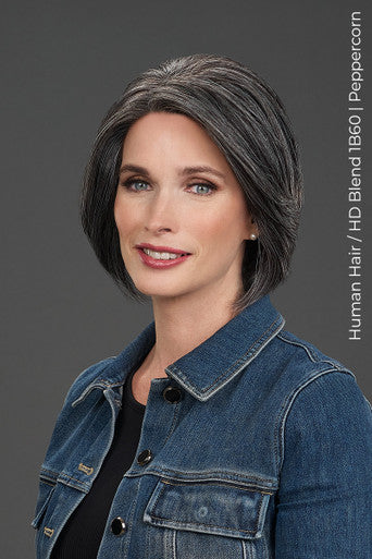 Ignite Human Hair dark grey wig main