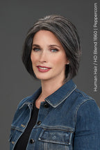 Ignite Human Hair dark grey wig main