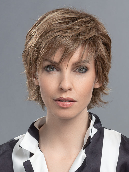 IMPULSE by ELLEN WILLE in BERNSTEIN ROOTED 12.26.19 | Lightest Brown and Light Golden Blonde with Light Honey Blonde Blend and Shaded Roots *Image has been styled with a flat iron*