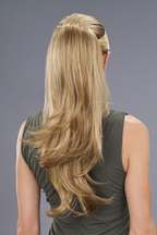 Provocative blonde ponytail extension