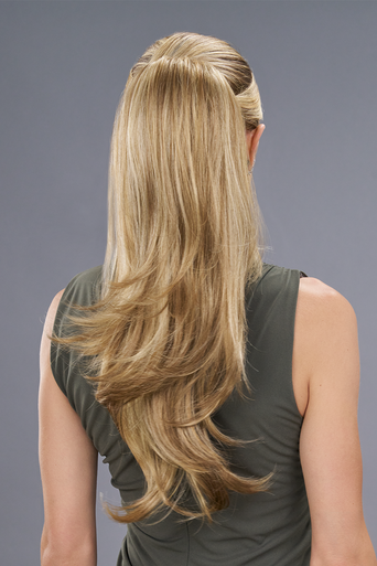 Provocative blonde ponytail extension
