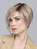 RICH MONO by ELLEN WILLE in PEARL BLONDE ROOTED 49.101.14 | Dark Ash Blonde Blended with Grey and Pearl Platinum and Medium Ash Blond Blend with Shaded Roots