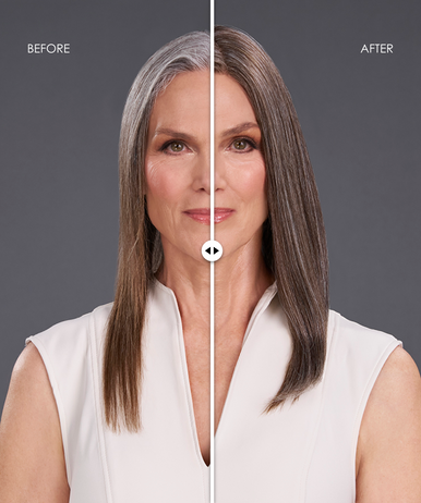before-after Top Form Lace Human Hair 14" grey topper