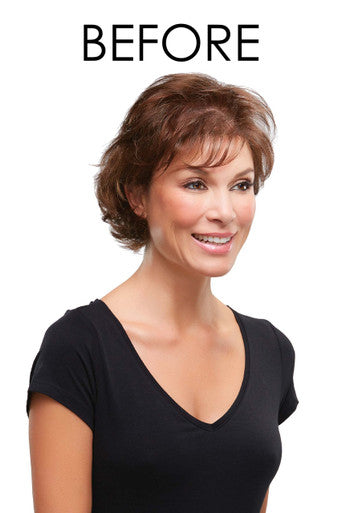 Top Wave 12" brunette hair topper before