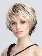 SKY by ELLEN WILLE in BISQUIT BLONDE ROOTED 20.25.6 | Darkest Brown with Light Golden Blonde and Winter White Blend with Shaded Roots