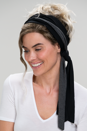 The Reversible Softie Headscarf Marquise Dark Grey
