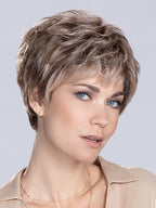 TIME COMFORT by ELLEN WILLE in DARK SAND ROOTED 12.20.9 | Lightest Brown with Light Strawberry Blonde and Medium Warm Brown Blend and Shaded Roots