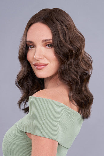 Top Trend Lace HD Wavy 14" brunette topper side