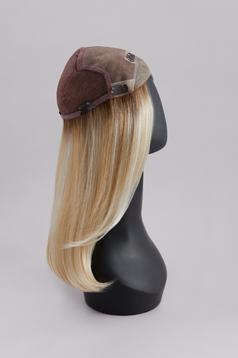 Top Coverage 12" blonde hair topper base design