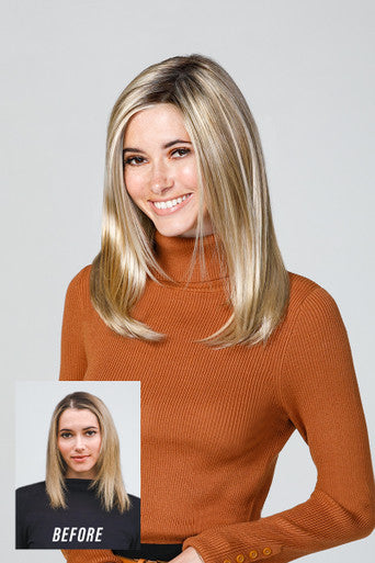 Top Coverage 12" blonde hair topper
