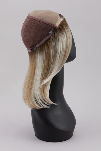 Top Full 12" blonde hair topper base design