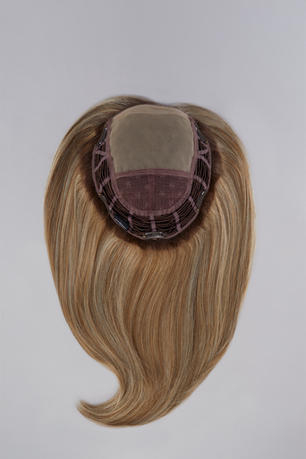 Top Style 18" brunette hair topper flat lay