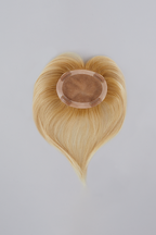 Top This 8" blonde human hair topper flat lay