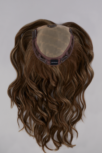 Top Wave 18" brunette hair topper flat lay