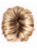 CARAMEL LIGHTED 20.26.19 | Light Strawberry Blonde and Light Golden Blonde with Light Honey Blonde Blend with Highlights Throughout and Concentrated in the Front with Shaded Roots