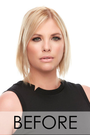 Before Top This 12" blonde human hair topper