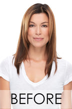 Before Top This 16" brunette hair topper