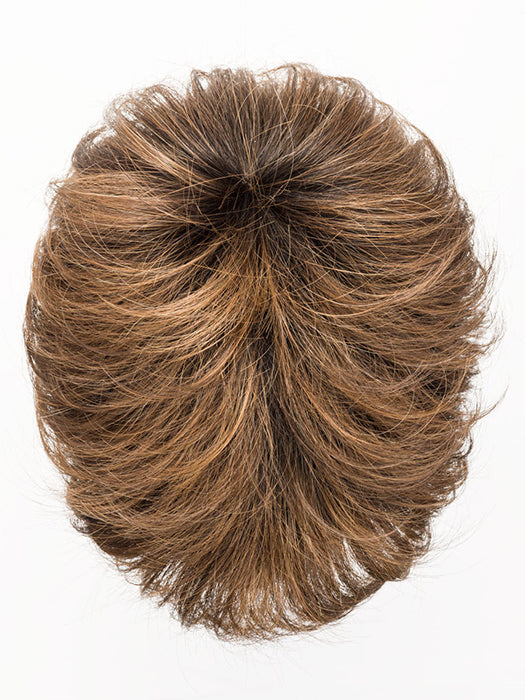 CHOCOLATE ROOTED 830.27.6 | Dark/Medium Brown blended with Light Auburn and Dark Strawberry Blonde and Shaded Roots