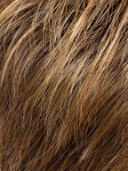 MOCCA ROOTED 830.9.20 | Medium Brown, Light Auburn and Medium Warm Brown with Light Strawberry Blonde Blend and Shaded Roots