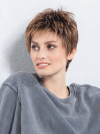 CHAT by Ellen Wille in CHOCOLATE ROOTED 830.27.33 | Medium Brown, Light Auburn, Dark Strawberry Blonde, and Dark Auburn Blend with Shaded Roots