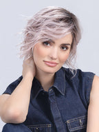 COOKIE by ELLEN WILLE in PASTEL ROSE ROOTED | Pearl Platinum and Lightest Ash Blonde with Rose Pink Blend and Shaded Roots