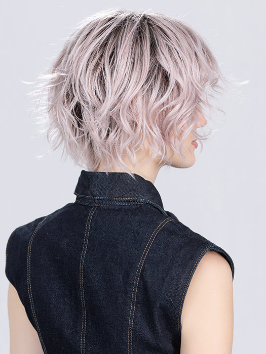 COOKIE by ELLEN WILLE in PASTEL ROSE ROOTED | Pearl Platinum and Lightest Ash Blonde with Rose Pink Blend and Shaded Roots