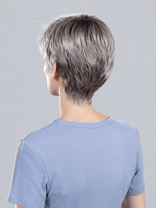 DEBBIE by Ellen Wille in METALLIC GREY ROOTED 60.51 | Pearl White, Darkest/Lightest Brown with Grey Blend with Shaded Roots