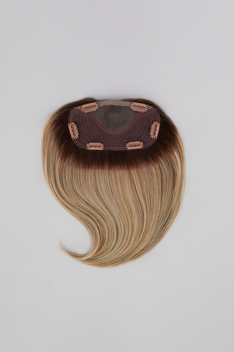 easiFringe heat defiant hair topper flat lay