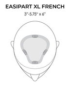 easiPart XL French 12" hair topper base design