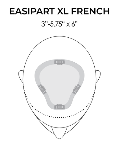 easiPart XL French 12" hair topper base design