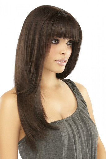 easiFringe human hair brunette topper