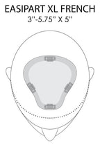easiPart XL French 8" hair topper placement