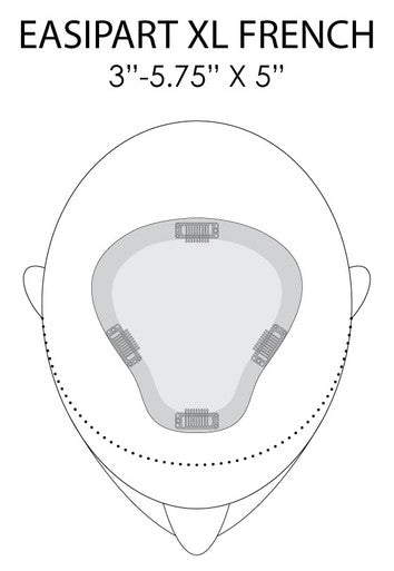 easiPart XL French 8" hair topper placement