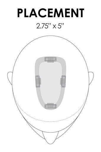 easiPart 18" hair topper placement