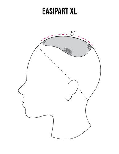 easiPart XL 8" blonde hair topper placement
