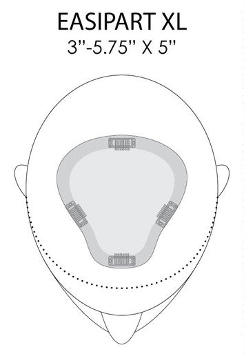 easiPart XL 8" blonde hair topper placement