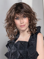 PERLA by Ellen Wille in TOFFEE BROWN SHADED 830.27 | Medium Brown, Light Auburn, Dark Strawberry Blonde, and Light Ash Blonde Blend with dark shaded roots