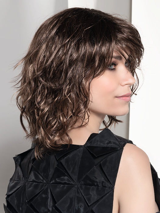 PERLA by Ellen Wille in TOFFEE BROWN SHADED 830.27 | Medium Brown, Light Auburn, Dark Strawberry Blonde, and Light Ash Blonde Blend with dark shaded roots