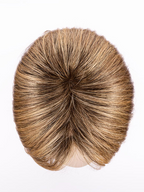 TOBACCO ROOTED 12.26.27 | Medium Brown Blended with Light Auburn, Lightest Brown, and Dark Strawberry Blonde Blend with Shaded Roots