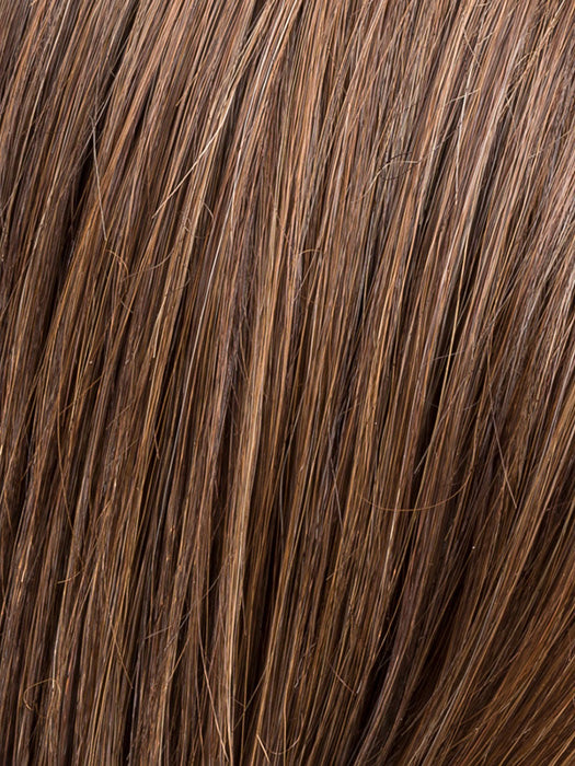 CHOCOLATE ROOTED 830.27.6 | Medium and Dark Brown with Light Auburn and Dark Strawberry Blonde Blend with Shaded Roots