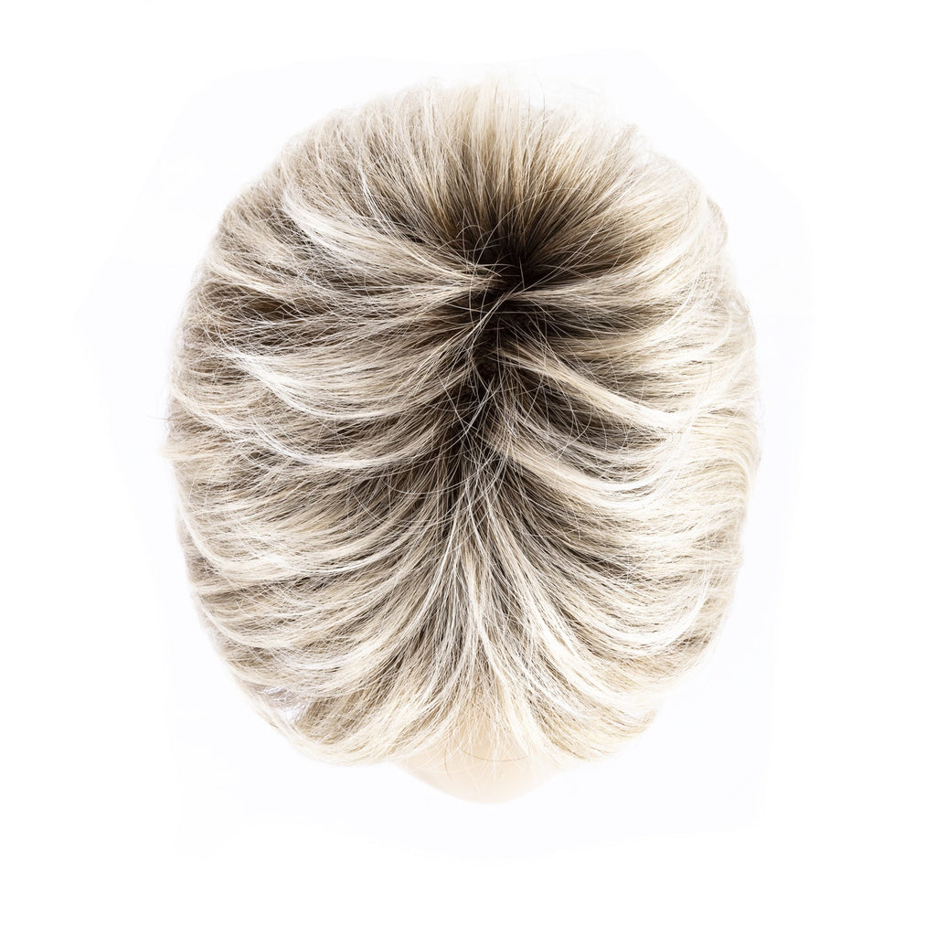 LIGHT CHAMPAGNE SHADED 23.24.60 | Lightest Pale Blonde and Lightest Ash Blonde with Pearl White Blend and Shaded Roots