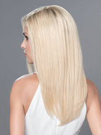 ZORA by ELLEN WILLE in LIGHT CHAMPAGNE ROOTED 19.22 | Platinum Blonde, Light Golden Blonde, Light Ash Blonde Blend, and Dark Roots