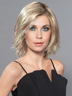 UNITED by ELLEN WILLE in CARAMEL ROOTED 20.26.19 | Medium Gold Blonde and Light Gold Blonde Blend with Light Brown Roots