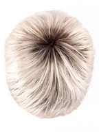 LIGHT CHAMPAGNE ROOTED 101.23.8 | Pearl Platinum and Lightest Pale Blonde with Medium Brown Blend and Shaded Roots