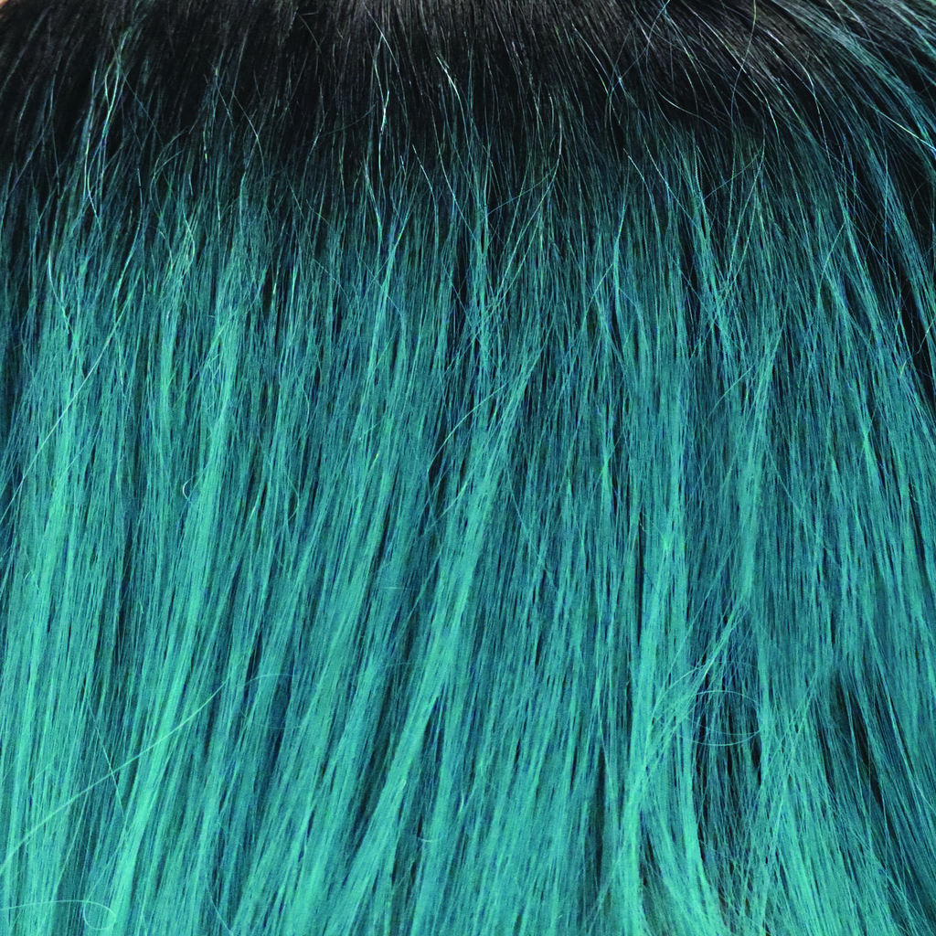 Royal Emerald  -  A cool dark root shattering into a bluey green, oceanic color.Â 